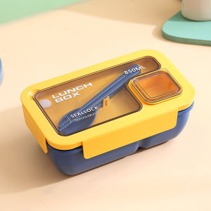 Portable Plastic One-Piece Lunch Box Student Office Workers Lunch Microwave Safe Simple Lightweight Bento Box Food Storage