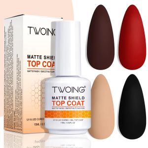 ทูอิง 15 มล. เจลทาเล็บเนื้อแมทท์ ท็อปโค้ท เจลเคลือบเงาแบบไม่ต้องเช็ด สำหรับทำเล็บมือและเล็บเท้า คุณภาพระดับร้านทำเล็บ