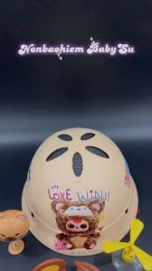 [KÈM CHARM V2]Mũ bảo hiểm cho bé Baby Three vành tròn đáng yêu kèm phụ kiện CÓ MÚT XỐP bảo hành 12 tháng đạt chuẩn ATGT