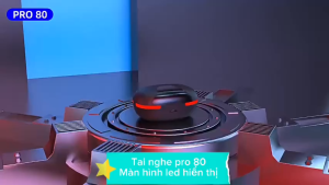 Mẫu mới-Tai nghe Bluetooth 5.3 PRO80 Cảm Ứng âm thanh hifi 8D nghe nhạc đàm thoại to rõ pin trâu kèm hộp sạc