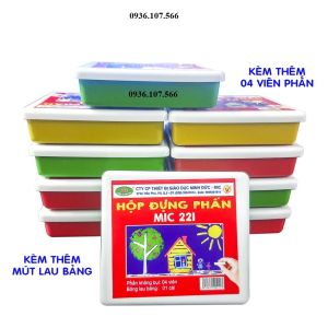 [RẺ VÔ ĐỊCH] Hộp đựng Phấn kèm 4 viên phấn + lau bảng - MIC