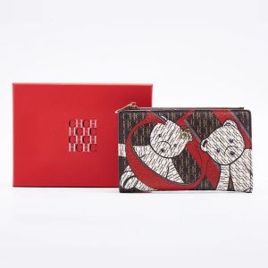 CH Exquisite Compact Portable High-quality Wallet High-end Feel Light Luxury Womens Cartoon Pattern Printed Wallet