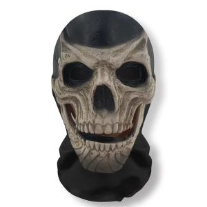 Halloween Cosplay Headwear Fashion Hip Hop Hood Hat Headgear 3D Full Face Mask Elastic Mesh Ghost Face Mask for Horror Party