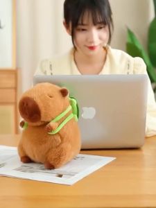 Thú nhồi bông Capybara đeo balo rùa xanh - Size từ 35 đến 90 cm - Quà tặng gấu bông dễ thương - Gối ôm mềm mịn cho bé