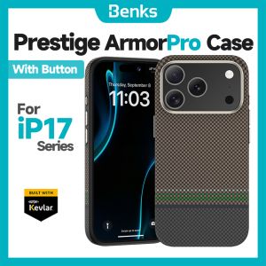 Benks Magnetic Prestige ArmorPro Case Kevlar Aramid Fiber for IPhone 17 pro max 16 pro max with Camera Button All-inclusive Shockproof Phone Protection Cover Ultra