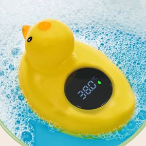 Yellow Duck Cartoon Cute Kids Thermometer Floating Waterproof Toy Baby Room Bath Water Thermometer Digital-displayed Temperature