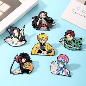 Bandai | 6 Chiếc Demon Slayer Kimetsu No Yaiba Hoạt Hình Thổ Cẩm Nhân Vật Anime Ba Lô Phụ Kiện Học Đồ Dùng Quà Tặng Cho Người Hâm Mộ