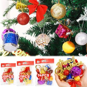 [ตกแต่งคริสต์มาส 2024] 14 ชิ้น DIY ต้นคริสต์มาสเครื่องประดับจี้กล่องสีระฆังดาวซานตาคลอสปีใหม่ปาร์ตี้คริสต์มาสตกแต่งบ้าน