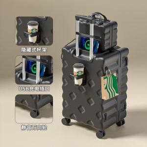 GUSY Large Capacity 20 Inch Carry-on Suitcase Fashionable Womens Travel Bag with Four-Wheel Rotation And Lock Feature