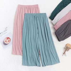 Quần Ngủ Modal Mỏng Cạp Cao Quần Lửng Bảy Phần Thoáng Khí Mát Mẻ Cho Nữ Quần Thường Ngày Quần Áo Mặc Nhà Mùa Hè