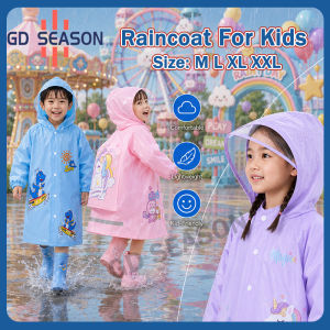 2026 Cartoon Raincoat For Kids Waterproof Expandable Backpack Night Reflective Strip Raincoat