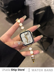Uhada Apple Watch Band Metal Intelligent Sport Womens Style Summer Model S9 Four-leaf Ladys Watch Chain Smart Watch Band