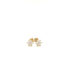 Nathalias NY ต่างหูสำหรับเด็ก ลายดอกไม้มินิมอล ทองคำแท้14K Flower Childrens Earrings 71039