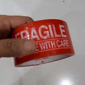 LAKBAN FRAGILE MERAH 100 YARD - LAKBAN MPI 48X100 YARD / PEREKAT KUAT DAN TAHAN / PACKING BARANG