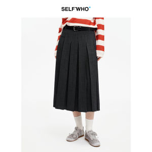 Asymmetrical Pleated Grey Half Skirt