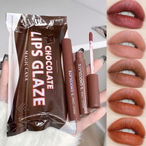 MAGIC CASA Chocolate Lip Glaze Set of 5 Matte Long-lasting Moisturizing Natural Stereo Lipstick for Students Cross-border Makeup