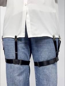 Mens Shirt Stays Garters Belt Adjustable Elastic Shirt Holder Straps Keep Shirt Tucked In Non-Slip Shirt Tuckers Leg Suspenders
