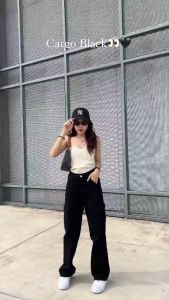 QYUJINS - GREY HW LOOSE CARGO JEANS / HITAM CARGO JEANS / CELANA BIGSIZE HW LOOSE JEANS WANITA