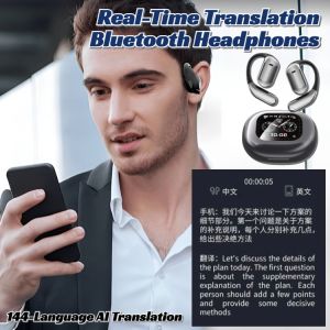 144-Language AI Translation Earphone Real-Time Translation Bluetooth Headphones AI Smart Touch Screen Open Translation Bluetooth Headset