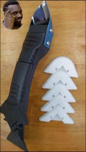 7PCS SET CAULKING TOOL KIT WITH 5 SILICONE CAULK FINISHING TOOL SET ANGLE SCRAPER CAULK REMOVER