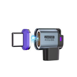 240W Type-C Female Magnetic Adapter Converter USB4.0 24Pin USB-C to USB-C 40Gbp Fast Charge 8K60Hz USB OTG Adapter Thunderbolt3