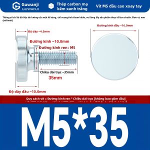 GUWANJI | Vít Tay Đầu Cao Inox 304 Có Gân