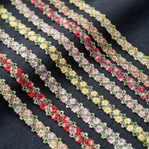 (2 Yards/roll)2cm Colorful Hollow Water-Soluble Embroidery Trim Accessories for Journaling Storage and Diy Crafts