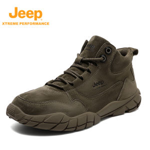 Jeep | Jeep Official Lightweight Comfortable Casual Hiking Shoes Men Wear Resistant Anti-slip Flexible Leather Surface Mountain Shoes