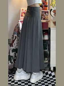 กระโปรงสั้นทรงเอเอวสูงสำหรับผู้หญิงไซส์ใหญ่ในช่วงฤดูร้อน กระโปรงทรงเอยาวคลุมเข่าสำหรับใส่ไปทำงาน