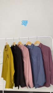 Kemeja Basic Oversize Polos Wanita Rayon Premium