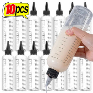Dizoey 10pcs Chai nhựa dạng Bóp tái sử dụng nhà bếp dầu làm nước sốt Dispenser Thuốc nhuộm tóc rỗng chai bình chứa chất lỏng dụng cụ nhà bếp công cụ