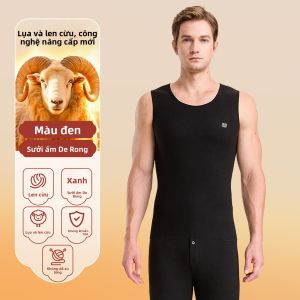 Áo khoác lót MiiOW Catman cho nam làm bằng lụa cừu giữ nhiệt không đường may