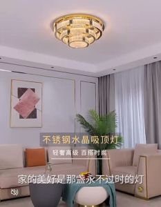 Lampu Gantung Kristal Ruang Tamu Modern Mewah cangkang berwarna-warni 80cm LED 3 Warna Lampu Hias Lampu Plafon Kristal Ruang Tamu Hotel Kamar Tidur Ruang Makan Crystal Ceiling Lamp Chandelier MOOISHC