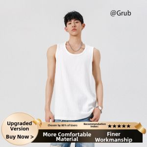Grace Rub | Textured Ribbed Sleeveless Tank Top for Men Summer Outdoor Sportwear