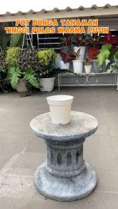 Pot Bunga Tanaman Plastik Tinggi Srondol Polos Putih - SRONDOL POLOS