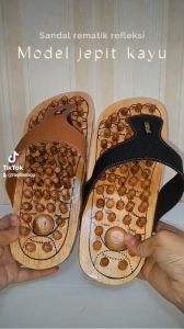 Sandal KAYU Refleksi pijat terapi akupuntur dan sendal rematik Selop Pria Wanita