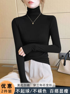 เสื้อเชิ้ตคอตั้งสีดำโมดอล ทรงเข้ารูป แขนยาว ทรงเข้ารูป แฟชั่นฤดูใบไม้ร่วง/ฤดูหนาว สำหรับผู้หญิง ใส่ด้านนอก