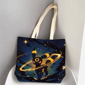 Bandai | Pokemon Absol Storage Bags Tote Bag Travel Summer Beach Shoulder Bag Reusable Grocery Shopping Bag Anime Artwork