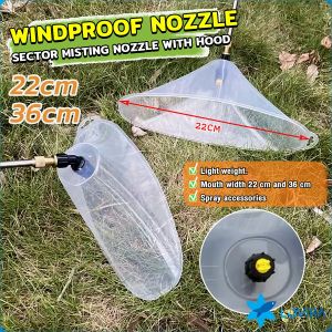 LoviRa Misting Spray Nozzles Windproof Plastic High Pressure Misting Nozzle with Hood Sector