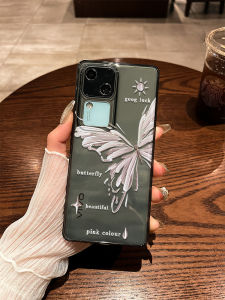 Lihong Gold Butterfly Transparent Soft Silicone Phone Case for Vivos50 S30Promini S20 Lens S19 Protective Cover S18Pro Creative Artistic Anti-fall