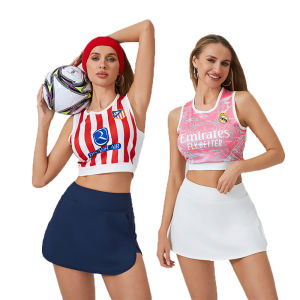 2025 New Football Babes Jersey Vest Womens Top Performance Football Uniform Yoga Wear Summer Short Sleeve Polyester Fabric