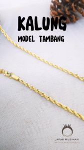 [Bayar di Tempat] KALUNG TITANIUM PRIA GOLD MODEL TAMBANG