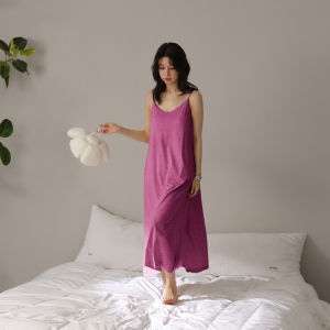 me home wear | Cool Sensation Padded Modal Sleep Dress Long Slim Fit