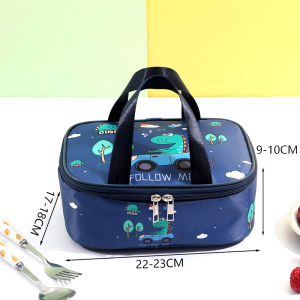 Large Capacity Lunch Box Bag Student Handheld Insulated Waterproof Cartoon Cute Bento Bag Family Storage Organizer Accessories