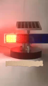 Red and blue solar warning strobe lights road traffic safety flash lights night construction glare intersection flashing lights