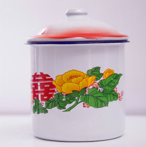 Shuangxi Enamelled Cup Mug Classic Nostalgic Cup Porcelain Cup Old-Fashioned Retro Tea Container Cup Large Capacity Enamel Cup