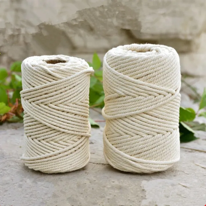 Handmade Macrame Boho decor 1/2/3/4/5/6/8/10mm Cotton Beige thread Cord ...