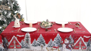 Christmas Tablecloth Rectangle Christmas Table Cloth Snowman Tablecloth Winter Xmas Holiday Santa Tablecloths for Kitchen Dining Decor