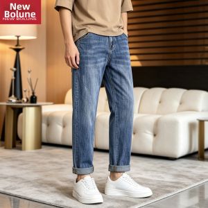 NEW BOLUNE | Tapered Straight Leg Stretch Casual Summer Light Mens Jeans
