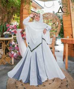 Gamis Syari MAYSHA Full Ceruty Kombinasi Brukat Model Terbaru 2022